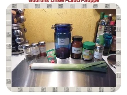 Rezept: Eintopf: Linsen-Lauchsuppe Bild Nr. 2 Eintopf: Linsen-Lauchsuppe - Rezept - Bild Nr. 2