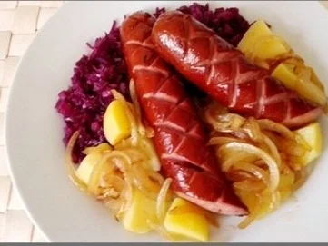 Rezept: Curry Fleischwurst mit Salzkartoffeln und Rotkohl Bild Nr. 19 Curry Fleischwurst mit Salzkartoffeln und Rotkohl - Rezept - Bild Nr. 19