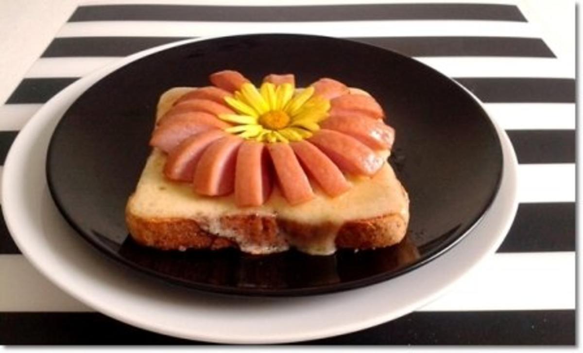 “Wurst-Blume“  auf  Cheddar-Käse-Sandwich - Rezept - Bild Nr. 20