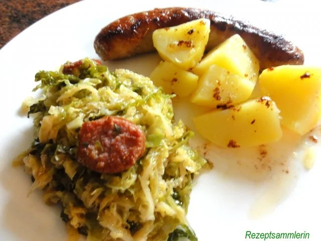 Gemüse:   WIRSING, meine pikante Variante - Rezept