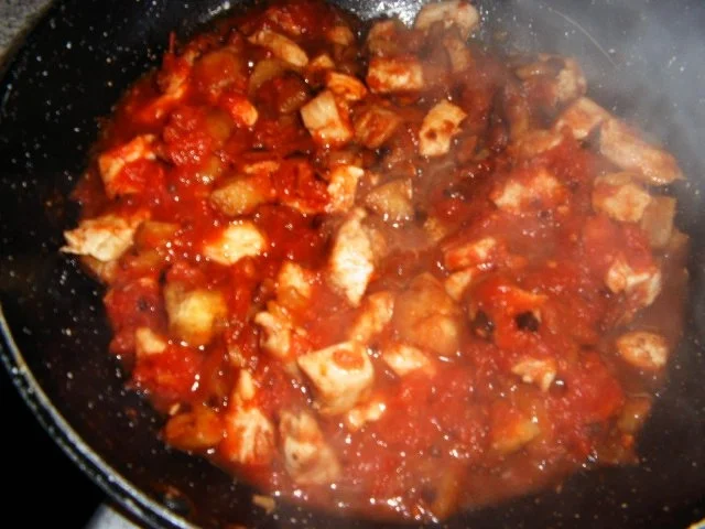 Aubergine mit Hähnchen- Nudelfüllung - Rezept - Bild Nr. 6