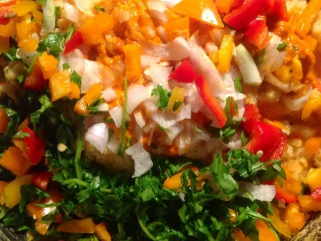 Rezept: rote Linsenbällchen und ein Quark-Pistazien-Dip Bild Nr. 5 rote Linsenbällchen und ein Quark-Pistazien-Dip - Rezept - Bild Nr. 5