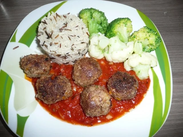 Orient - Hackbällchen an Wildreis und Singlegemüse ! - Rezept