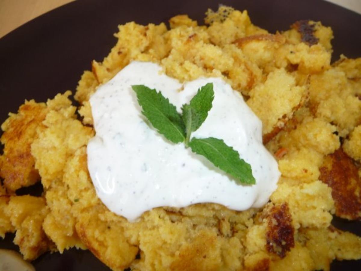 Polentaschmarrn mit Knoblauchdip - Rezept