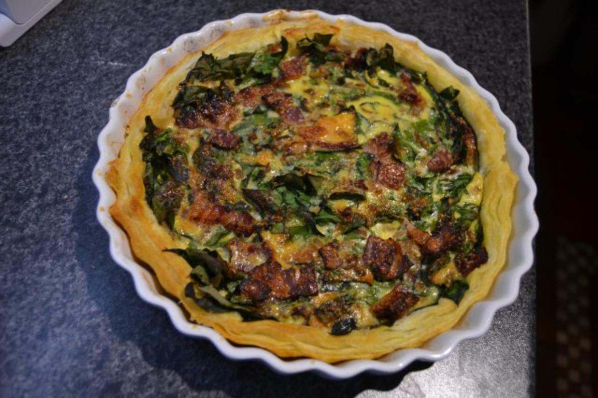 Spinat-Bacon Quiche - Rezept