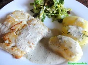 Fisch:   SKREI (Winterkabeljau) an Kräuter-Sahne-Sauce - Rezept