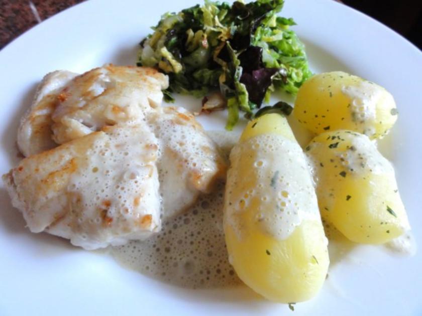 Fisch: SKREI (Winterkabeljau) an Kräuter-Sahne-Sauce - Rezept - kochbar.de