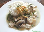 Geflügel:   HÄHNCHEN - FRIKASSEE  nach meiner Art - Rezept