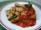 Hähnchenkeulen in Tomatensoße - Rezept