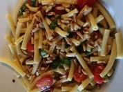 Pasta mit Tomaten grün / weiß / rot - Rezept