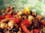 Orientalische Hackfleisch-Kichererbsen-Pfanne mit Rosinen - Rezept