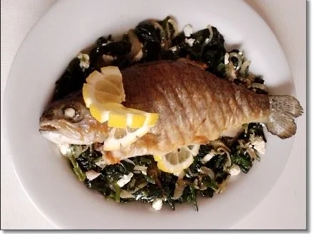 Rezept: Gebratene Forelle mit Kräutern gefüllt auf Spinat-Feta-Bett Bild Nr. 25 Gebratene Forelle mit Kräutern gefüllt auf Spinat-Feta-Bett - Rezept - Bild Nr. 25