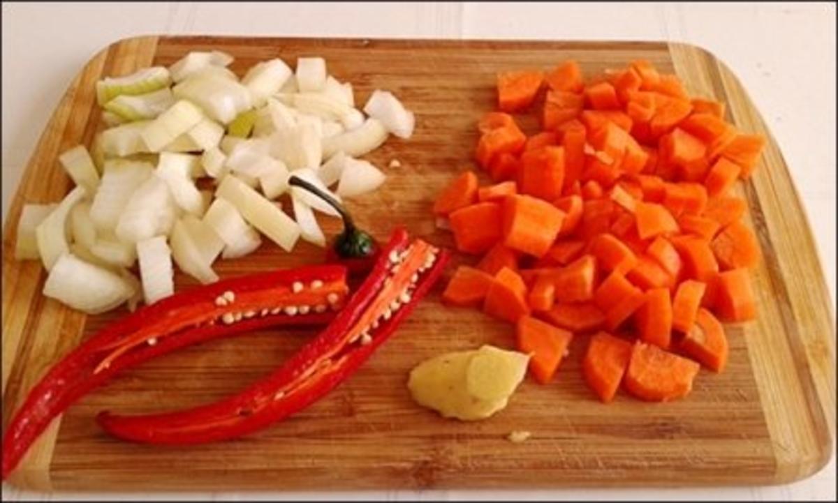 Pikante Champignons-Gemüse-Pfanne mit  Kartoffelbällchen - Rezept - Bild Nr. 5