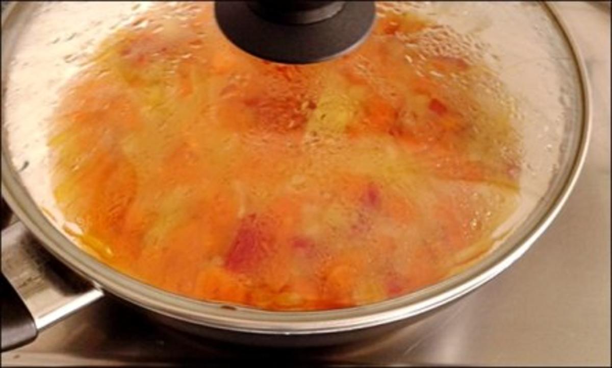 Pikante Champignons-Gemüse-Pfanne mit  Kartoffelbällchen - Rezept - Bild Nr. 9