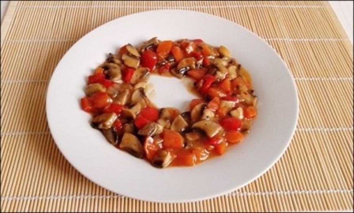 Pikante Champignons-Gemüse-Pfanne mit  Kartoffelbällchen - Rezept - Bild Nr. 23