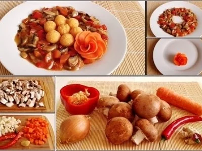 Pikante Champignons-Gemüse-Pfanne mit  Kartoffelbällchen - Rezept - Bild Nr. 27