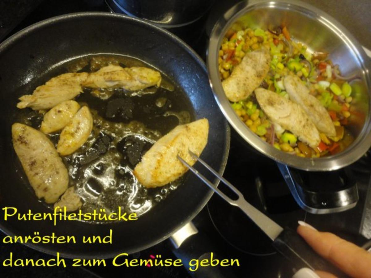Pute in Orientsauce mit Hummus Nudeln und Kichererbsen Gemüse - Rezept - Bild Nr. 8