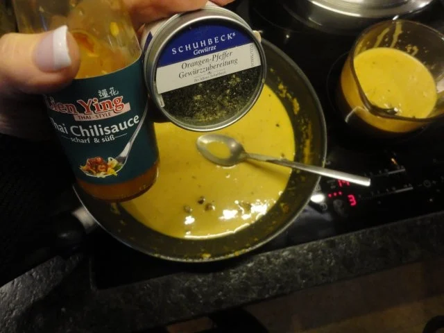 Pute in Orientsauce mit Hummus Nudeln und Kichererbsen Gemüse - Rezept - Bild Nr. 16