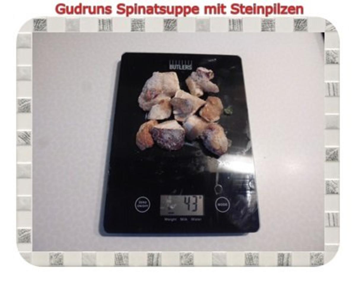 Suppe: Spinatsuppe mit Steinpilzen und Gorgonzola - Rezept - Bild Nr. 4