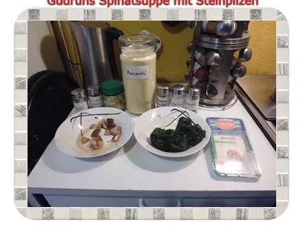 Suppe: Spinatsuppe mit Steinpilzen und Gorgonzola - Rezept - Bild Nr. 5