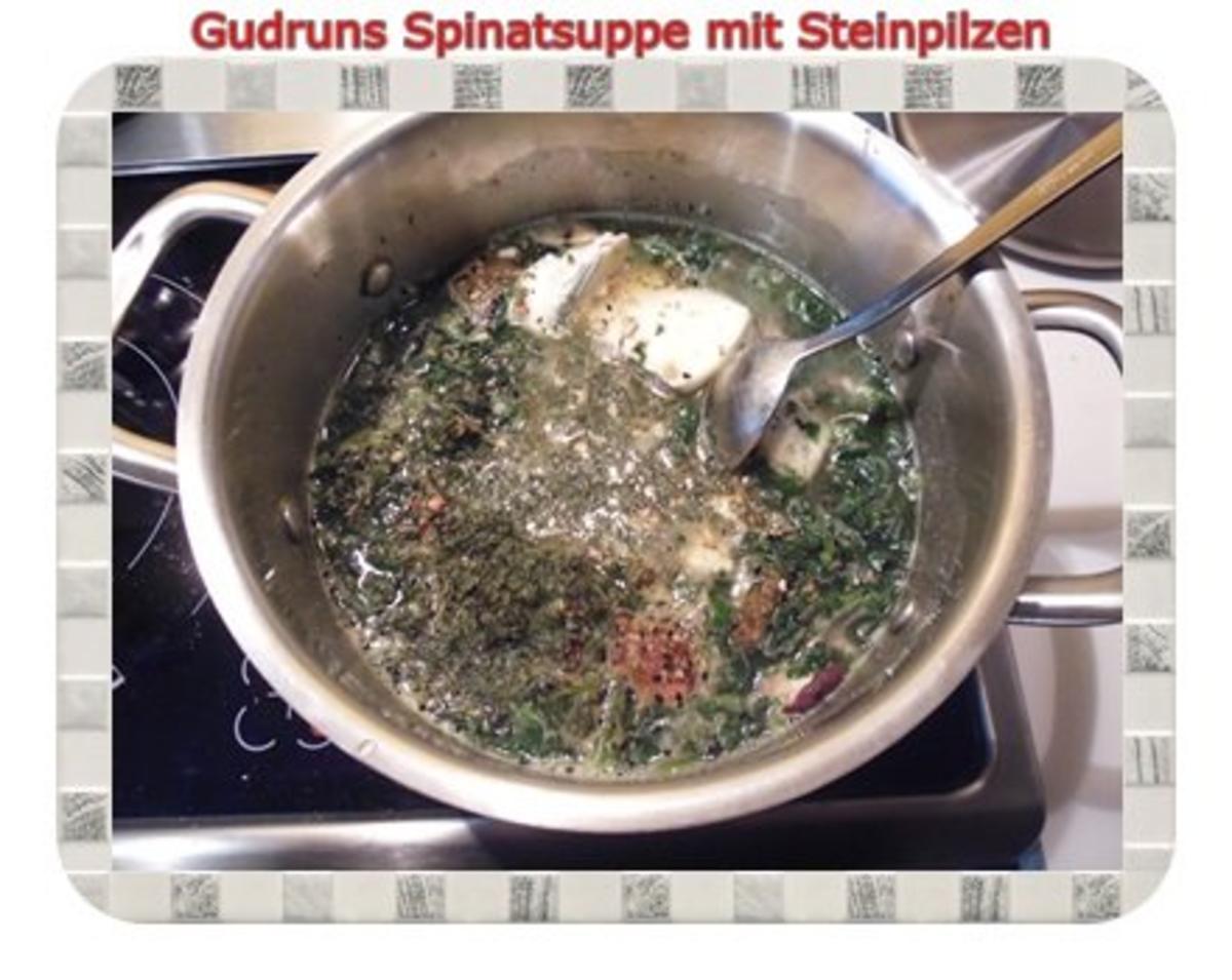 Suppe: Spinatsuppe mit Steinpilzen und Gorgonzola - Rezept - Bild Nr. 7