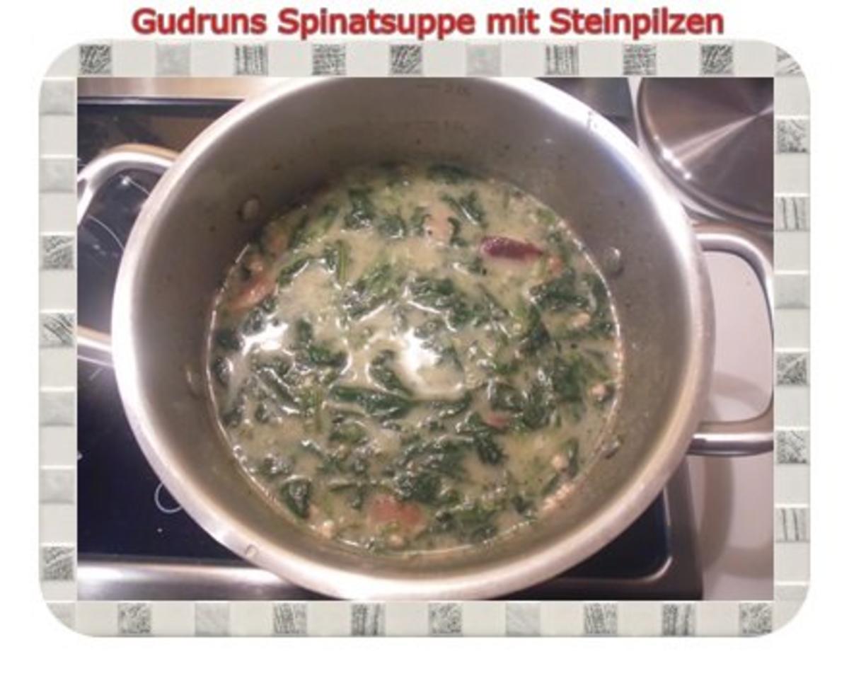 Suppe: Spinatsuppe mit Steinpilzen und Gorgonzola - Rezept - Bild Nr. 8