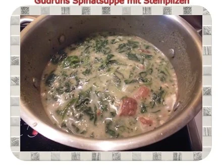 Suppe: Spinatsuppe mit Steinpilzen und Gorgonzola - Rezept - Bild Nr. 9