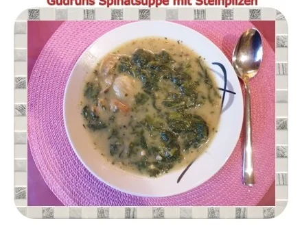 Suppe: Spinatsuppe mit Steinpilzen und Gorgonzola - Rezept - Bild Nr. 11