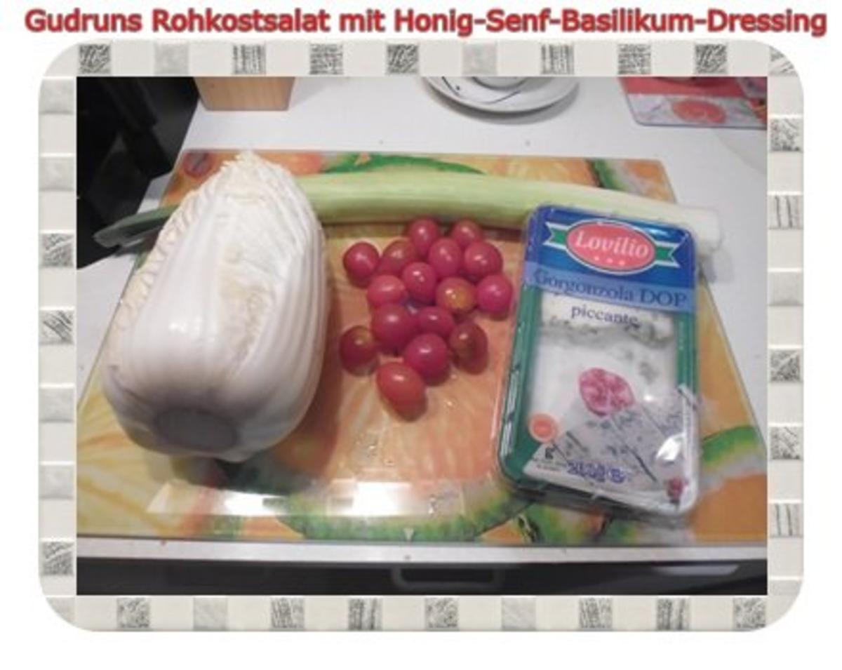 Salat: Rohkostsalat mit Honig-Senf-Basilikum-Dressing - Rezept - Bild Nr. 2