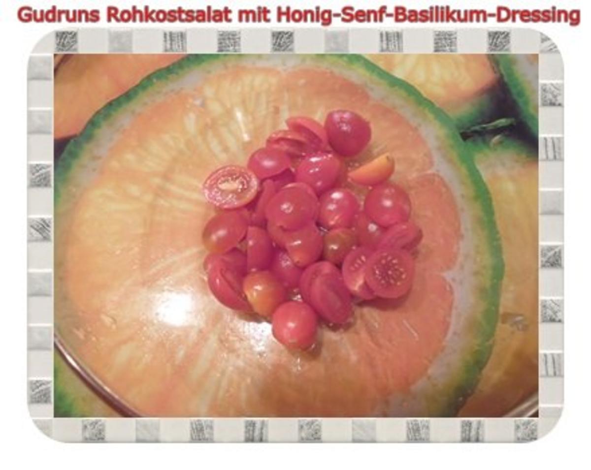 Salat: Rohkostsalat mit Honig-Senf-Basilikum-Dressing - Rezept - Bild Nr. 3