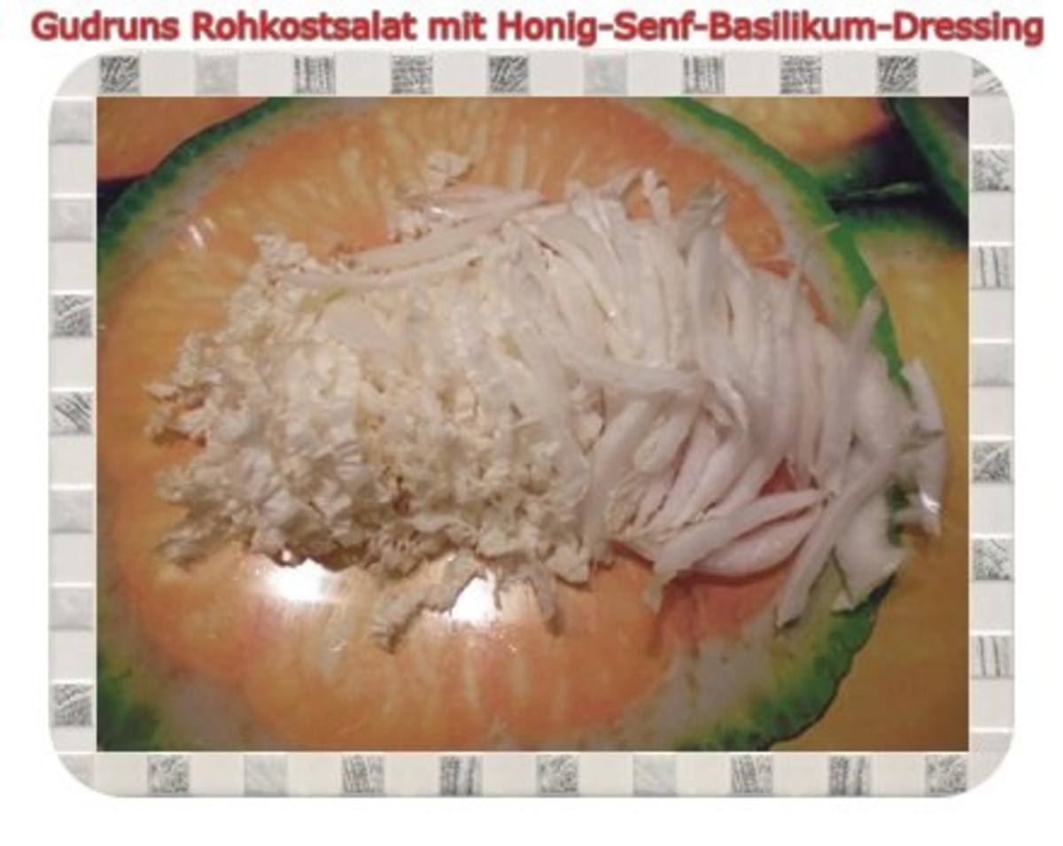 Salat: Rohkostsalat mit Honig-Senf-Basilikum-Dressing - Rezept - Bild Nr. 6