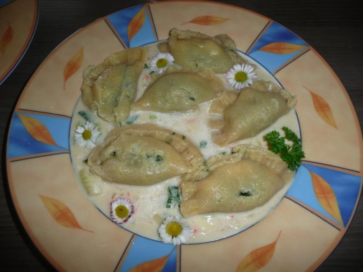 Bilder für Mangold Ravioli mit einer Frühlingssoße. Ca.30 Stück - Rezept