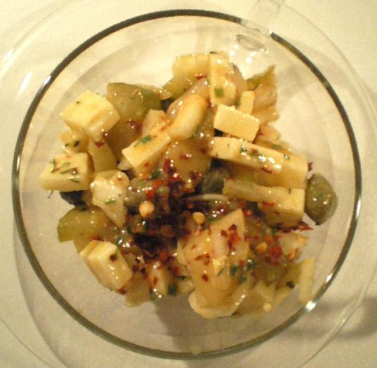 Käsesalat mit Essiggurken und Kapern garantiert ohne Majo - Rezept - Bild Nr. 2