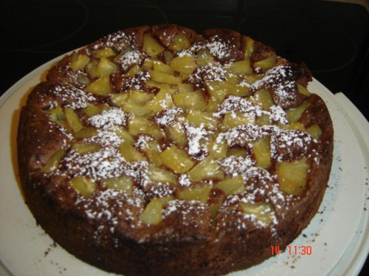 Schokoladenkuchen mit Ananas - Rezept