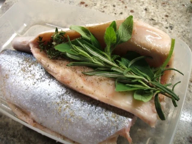 Rezept: Fisch: Forelle aus dem Bratschlauch mit Gemüselasagne Bild Nr. 3 Fisch: Forelle aus dem Bratschlauch mit Gemüselasagne - Rezept - Bild Nr. 3