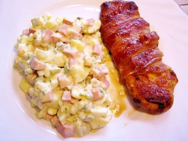 Rezept: Marinierte Hähnchenbrust im Speckmantel Bild Nr. 6 Marinierte Hähnchenbrust im Speckmantel - Rezept - Bild Nr. 6