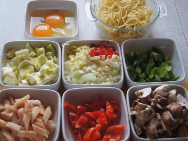 Rezept: Spaghettini-Wok mit Ei, Hähnchenbrustfilet und Gemüse Bild Nr. 3 Spaghettini-Wok mit Ei, Hähnchenbrustfilet und Gemüse - Rezept - Bild Nr. 3