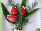 „Tulpen Strauß“ mit Bärlauchsauce als Frühlingsanfangs-Begrüßung - Rezept