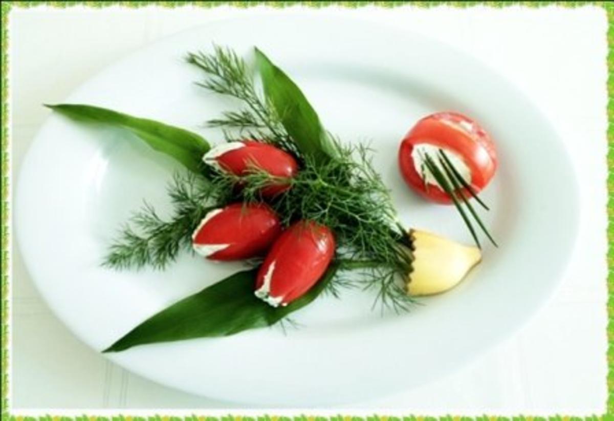 „Tulpen Strauß“ mit Bärlauchsauce als Frühlingsanfangs-Begrüßung - Rezept - Bild Nr. 2