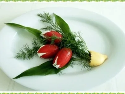 Rezept: „Tulpen Strauß“ mit Bärlauchsauce als Frühlingsanfangs-Begrüßung Bild Nr. 3 „Tulpen Strauß“ mit Bärlauchsauce als Frühlingsanfangs-Begrüßung - Rezept - Bild Nr. 3