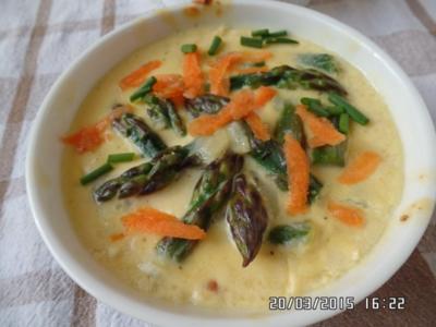 Rezept: Gratinierter Spargel mit Ziegenkäse Gratinierter Spargel mit Ziegenkäse - Rezept