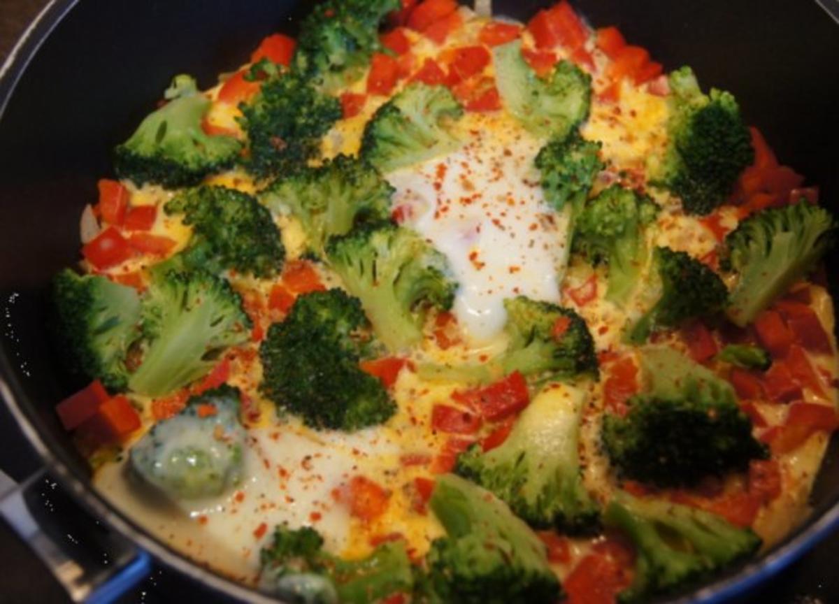 Omelett mit Brokkoli und Paprika - Rezept Eingereicht von MausVoh