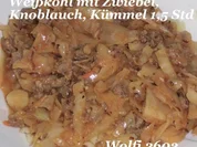 Rezept: Gemüse : Schmor-Gemüse Weißkohl mit Thüringer und Türkischem Hackfleisch Gemüse : Schmor-Gemüse Weißkohl mit Thüringer und Türkischem Hackfleisch - Rezept