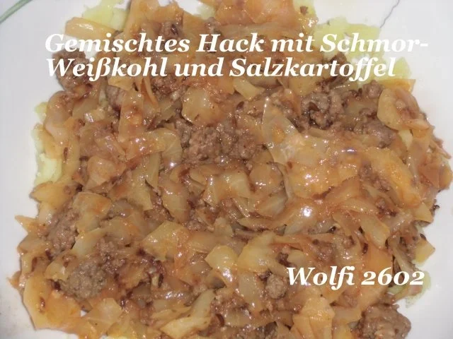 Rezept: Gemüse : Schmor-Gemüse Weißkohl mit Thüringer und Türkischem Hackfleisch Bild Nr. 3 Gemüse : Schmor-Gemüse Weißkohl mit Thüringer und Türkischem Hackfleisch - Rezept - Bild Nr. 3