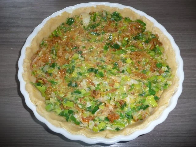 Lauch - Quiche mit gerösteten Zwiebeln und Käse. - Rezept - Bild Nr. 3
