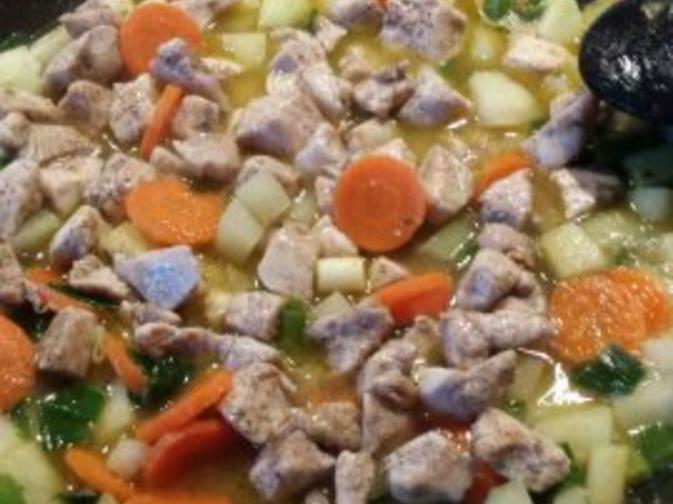 Gemüse Hähnchenbrust Pfanne mit Ebly Rezept kochbar.de