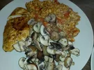 Tomaten-Ebly an Minutenschnitzeln & Champignons - Rezept