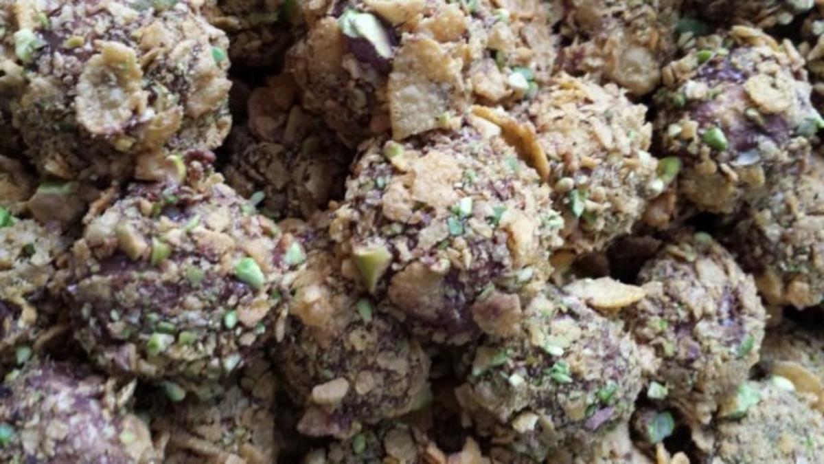 Schoko - Cornflakes - Pistazien - Cookies du maroc - Rezept