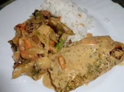 Fisch: Rotbarsch an Gemüseragout und Reis - Rezept