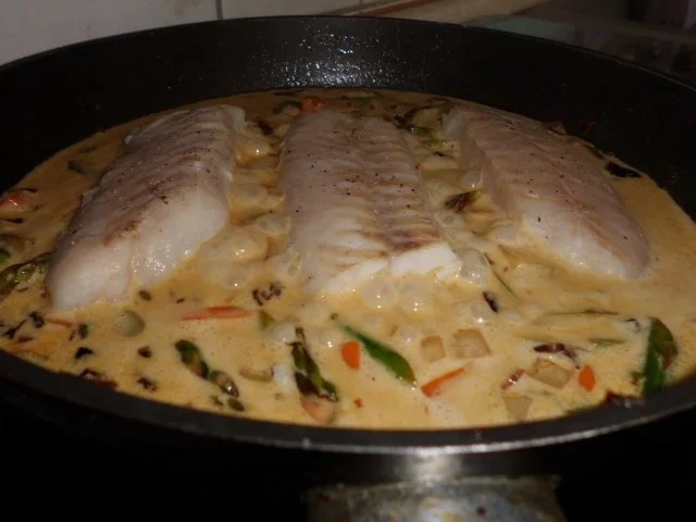 Rezept: Fisch: Rotbarsch an Gemüseragout und Reis Bild Nr. 5 Fisch: Rotbarsch an Gemüseragout und Reis - Rezept - Bild Nr. 5